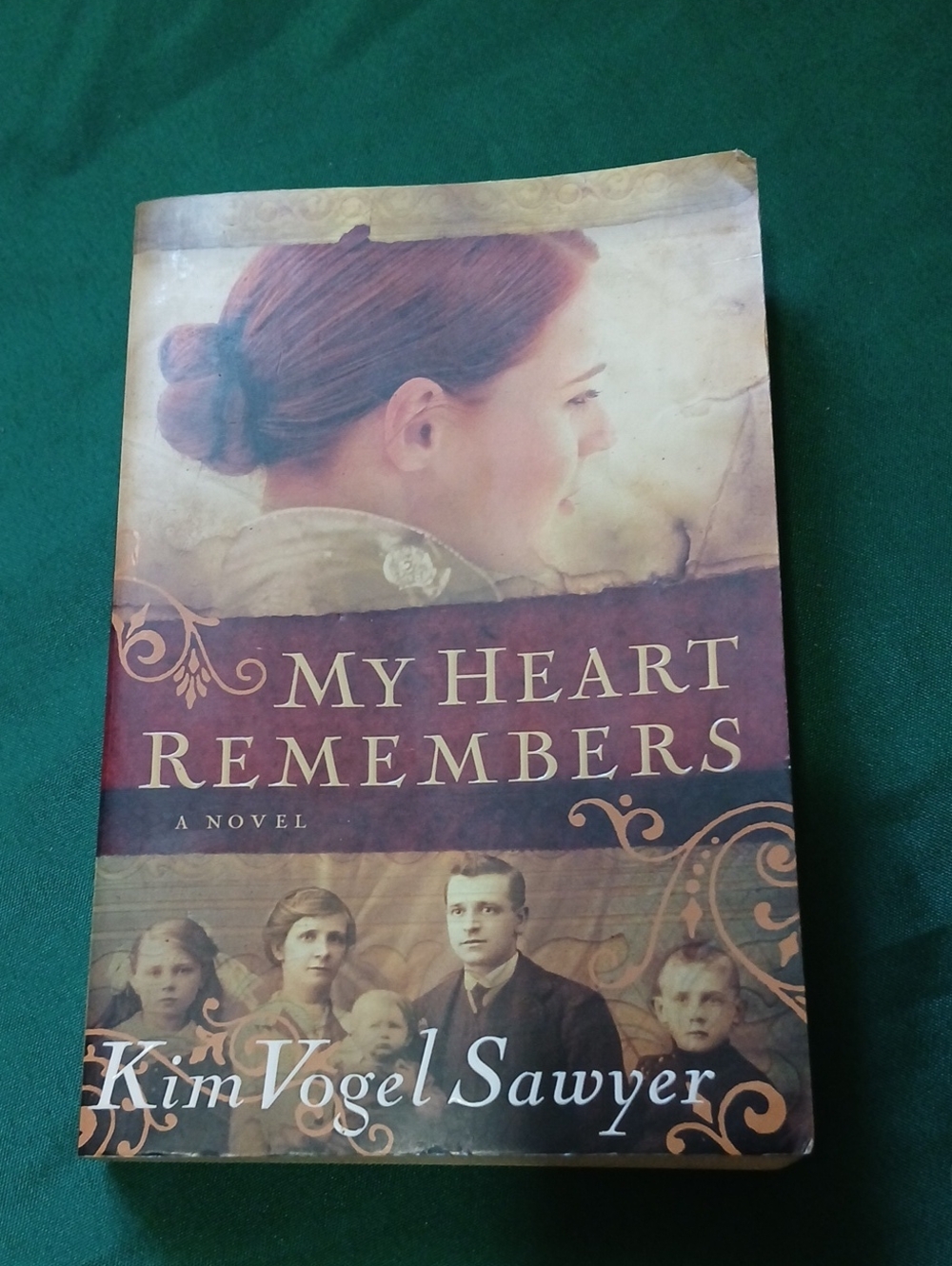 My Heart Remembers Poster - Brown & Cream Vintage Book Art